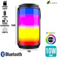 Caixa de Som Bluetooth 10W RGB GTS-1731 X-Cell - Preta